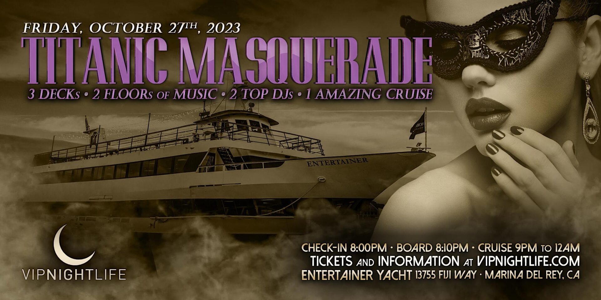 Titanic Masquerade Los Angeles Halloween Party Cruise Los Angeles
